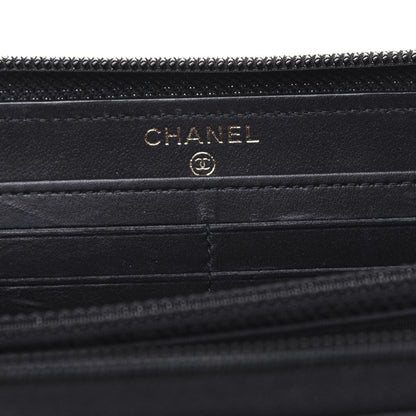 Chanel Caviar Quilted Boy Long Zip Around Wallet Black 6 of 14