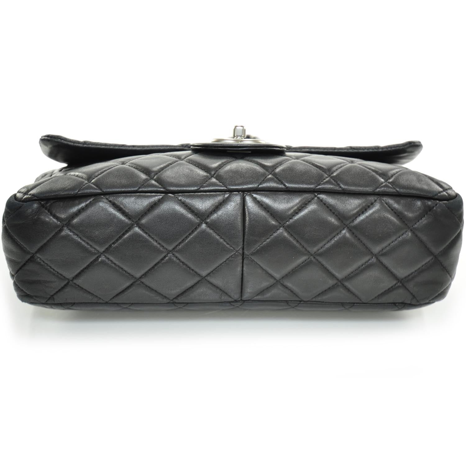 Chanel Lambskin Quilted Jumbo Flap Black SHW 4 of 8