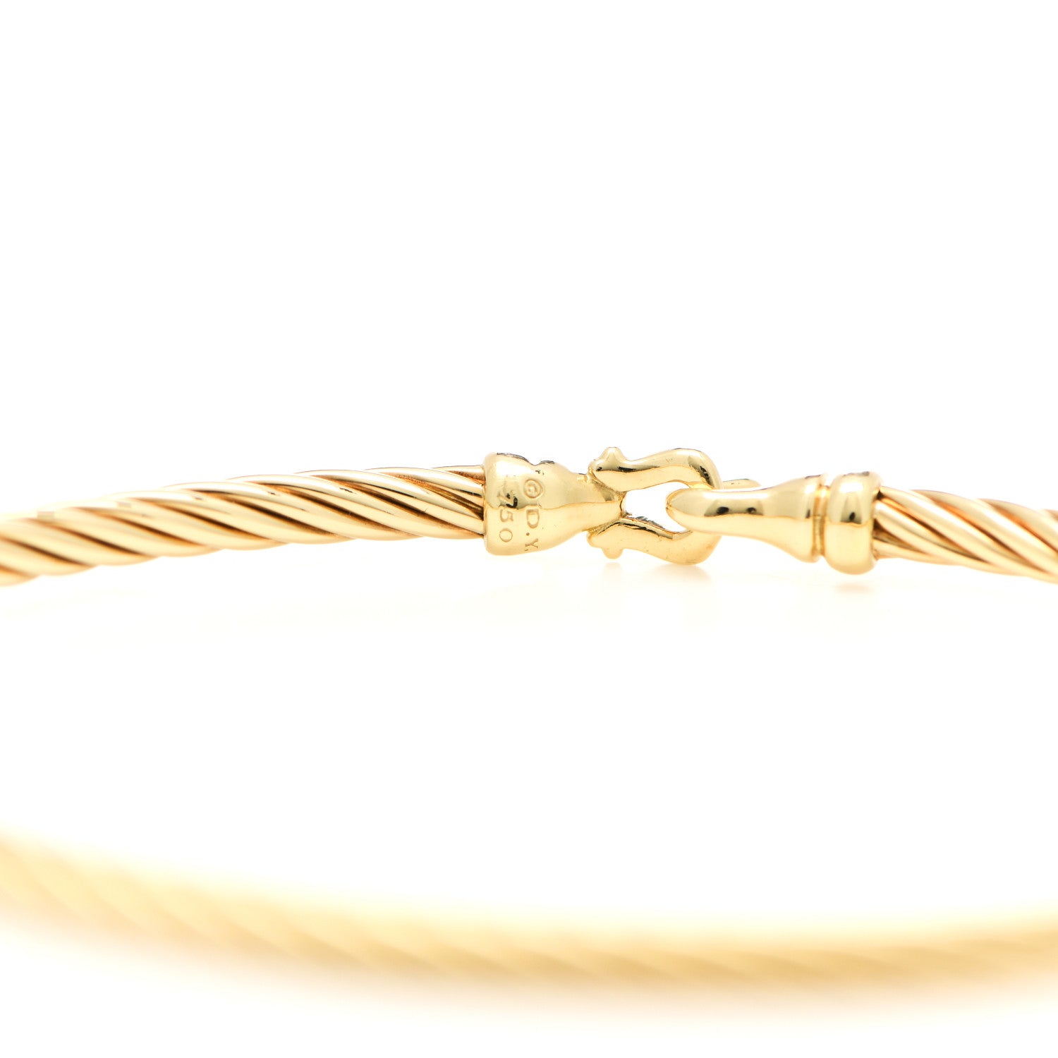 David Yurman 18K Yellow Gold 3mm Cable Buckle Bracelet 4 of 4