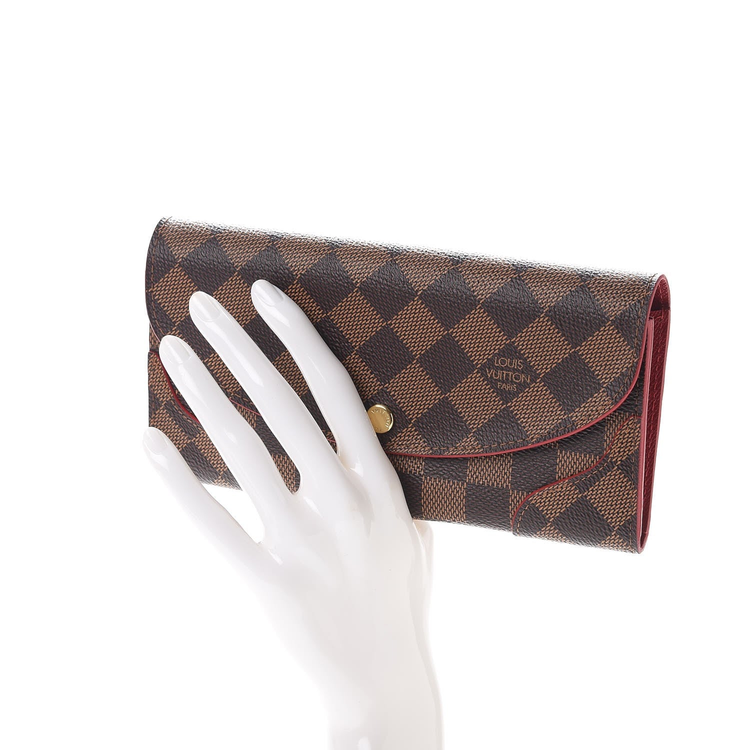 Louis Vuitton Damier Ebene Caissa Wallet Cherry 2 of 7
