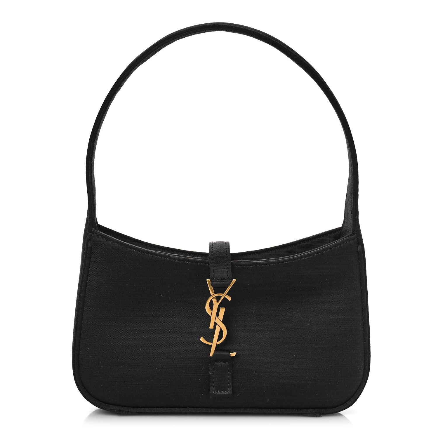 Saint Laurent Satin Le 5 A 7 Mini Hobo Black 1 of 8