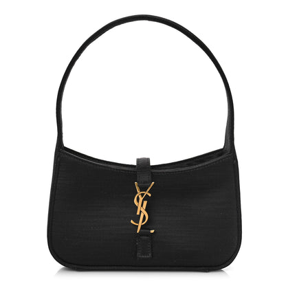 Saint Laurent Satin Le 5 A 7 Mini Hobo Black 1 of 8