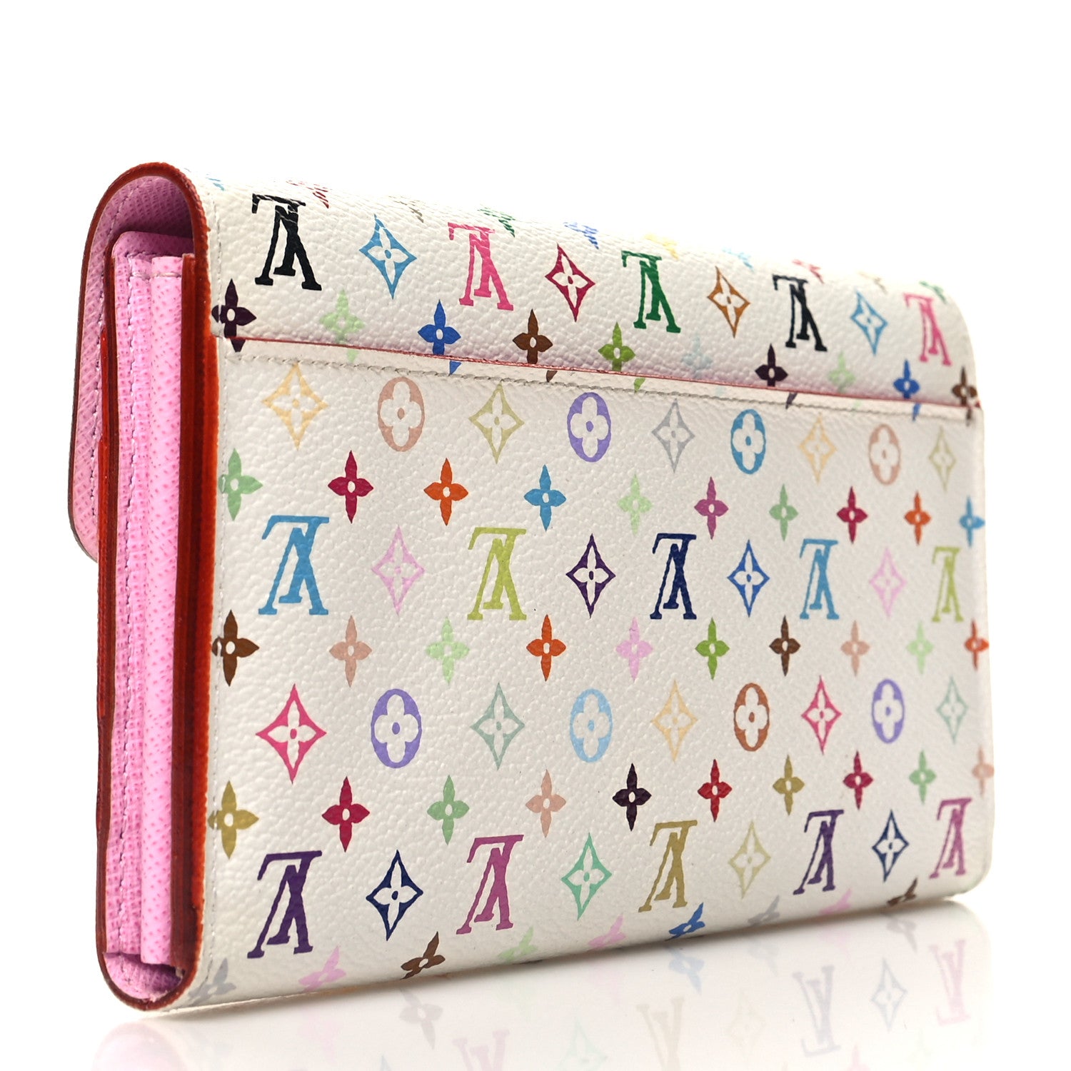 Louis Vuitton Monogram Multicolor Sarah Wallet NM White Litchi 3 of 10