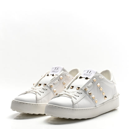 Valentino Garavani Calfskin Rockstud Untitled Open Sneakers 38 White 4 of 11