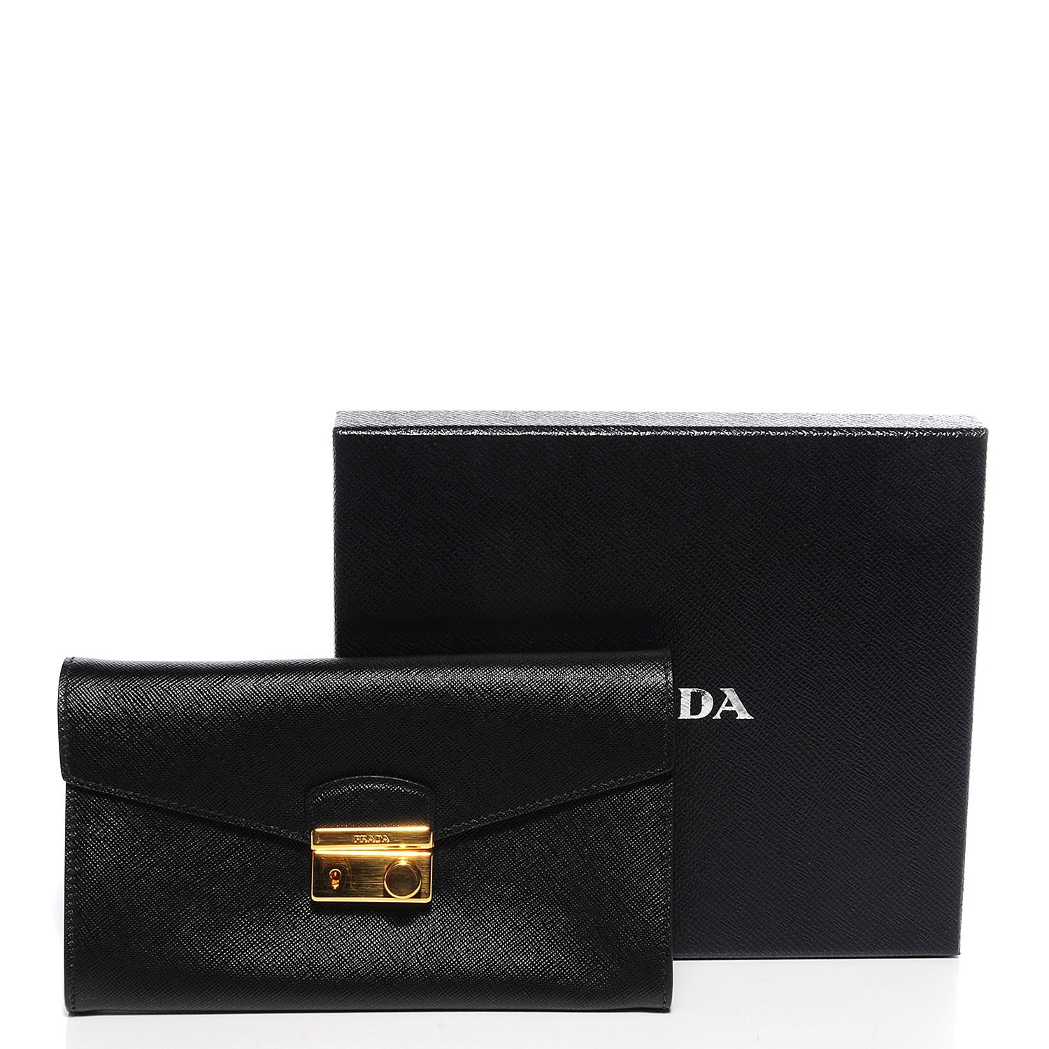 Prada Saffiano Sound Clutch Nero Black 5 of 10