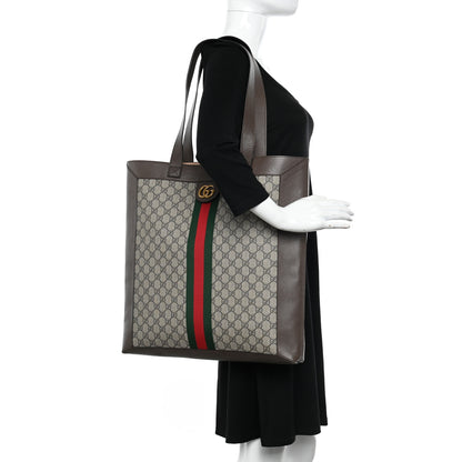Gucci GG Supreme Monogram Web Large Ophidia Vertical Shopping Tote Brown 2 of 11