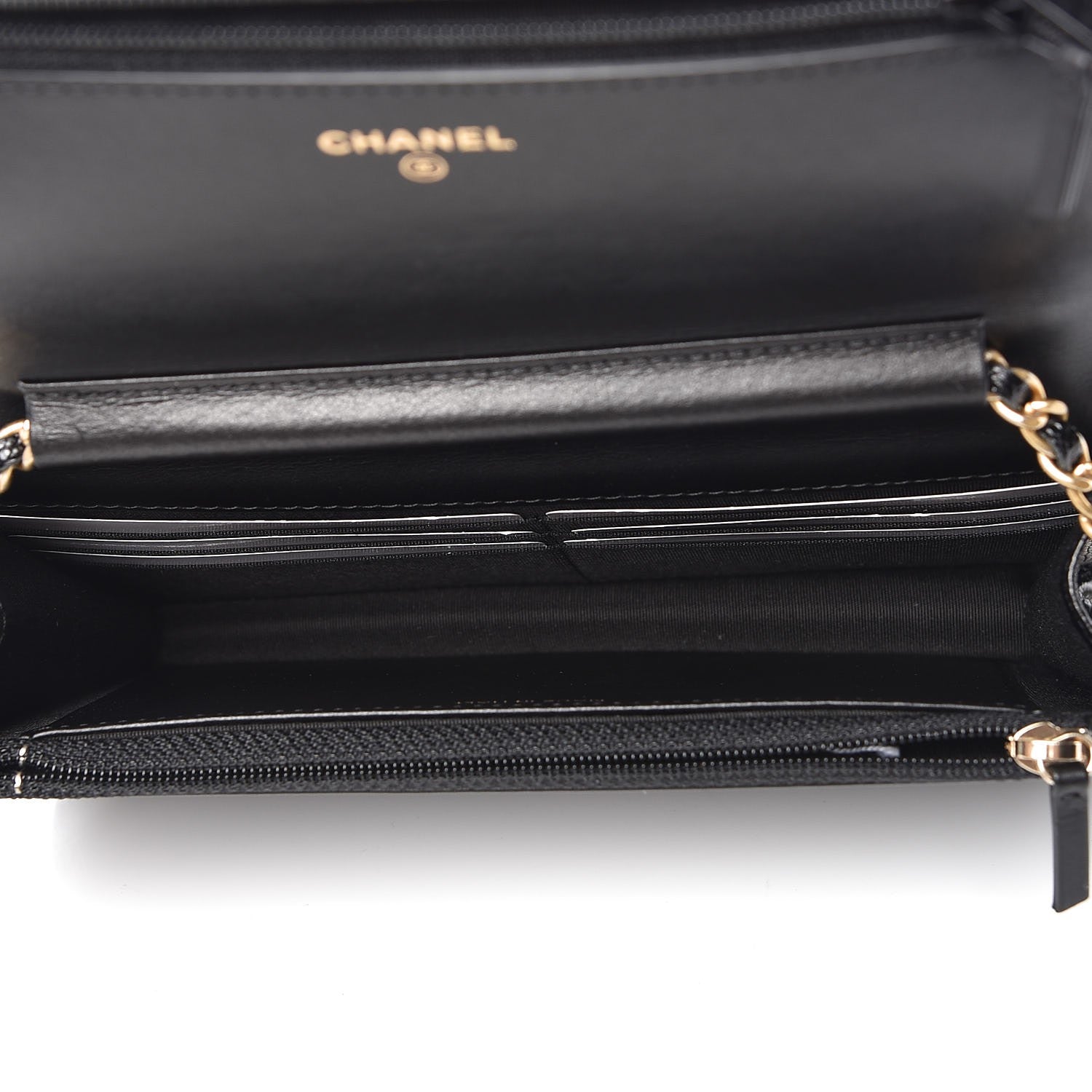 Chanel Caviar Chevron Quilted Boy Wallet On Chain WOC Black 5 of 10