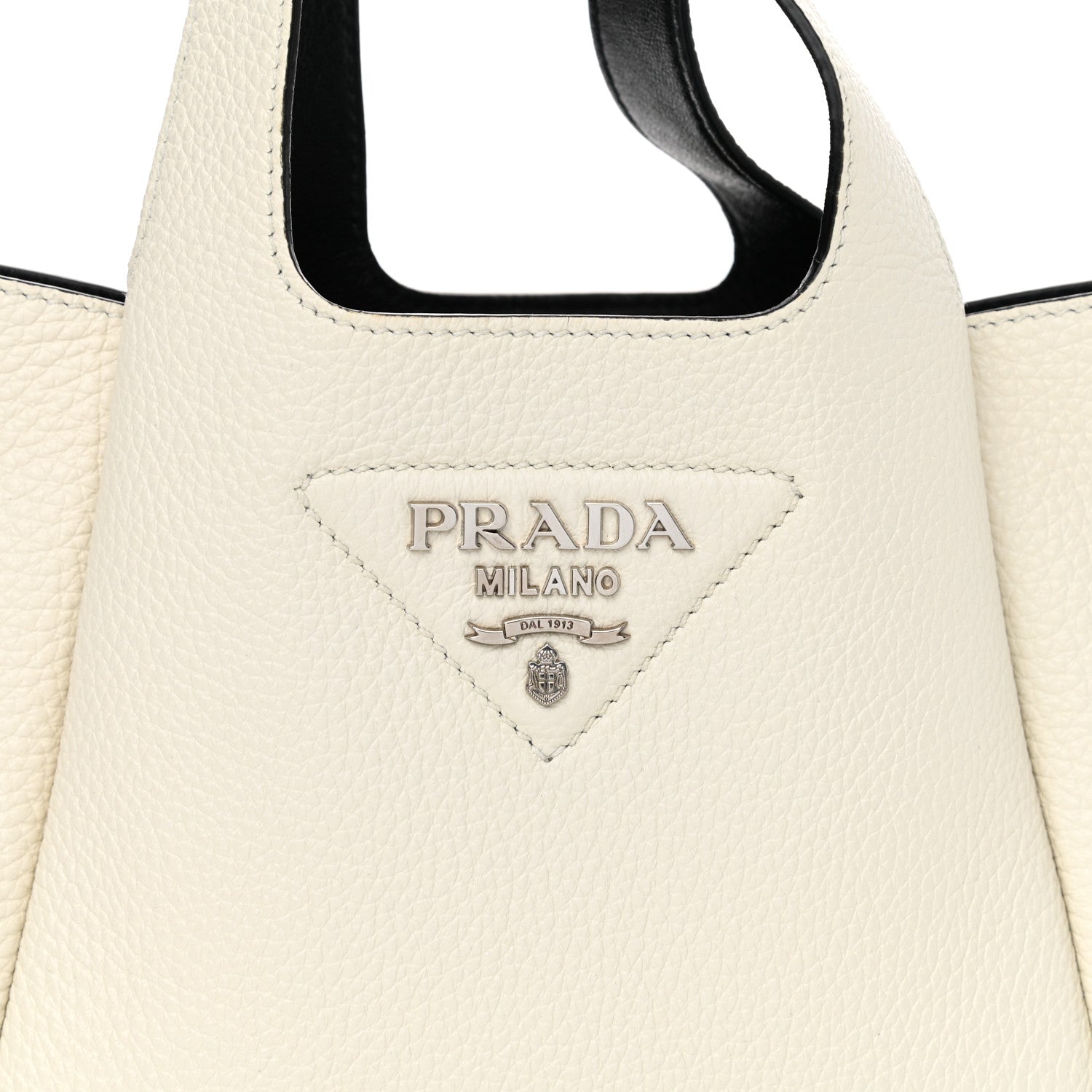 Prada Vitello Daino Soft Mini Dynamique Tote Talco Black 8 of 10