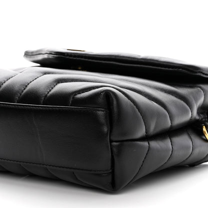 Saint Laurent Calfskin Y Quilted Monogram Toy Loulou Crossbody Bag Black 12 of 12