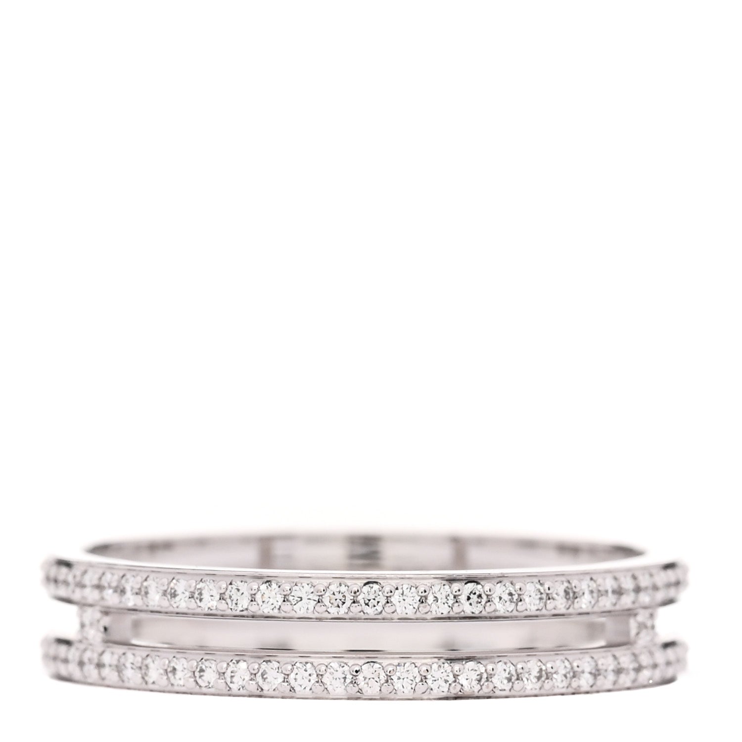 Hermes 18K White Gold Diamond Ariane Wedding Band Ring 52 6 3 of 5