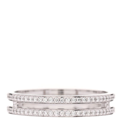Hermes 18K White Gold Diamond Ariane Wedding Band Ring 52 6 3 of 5