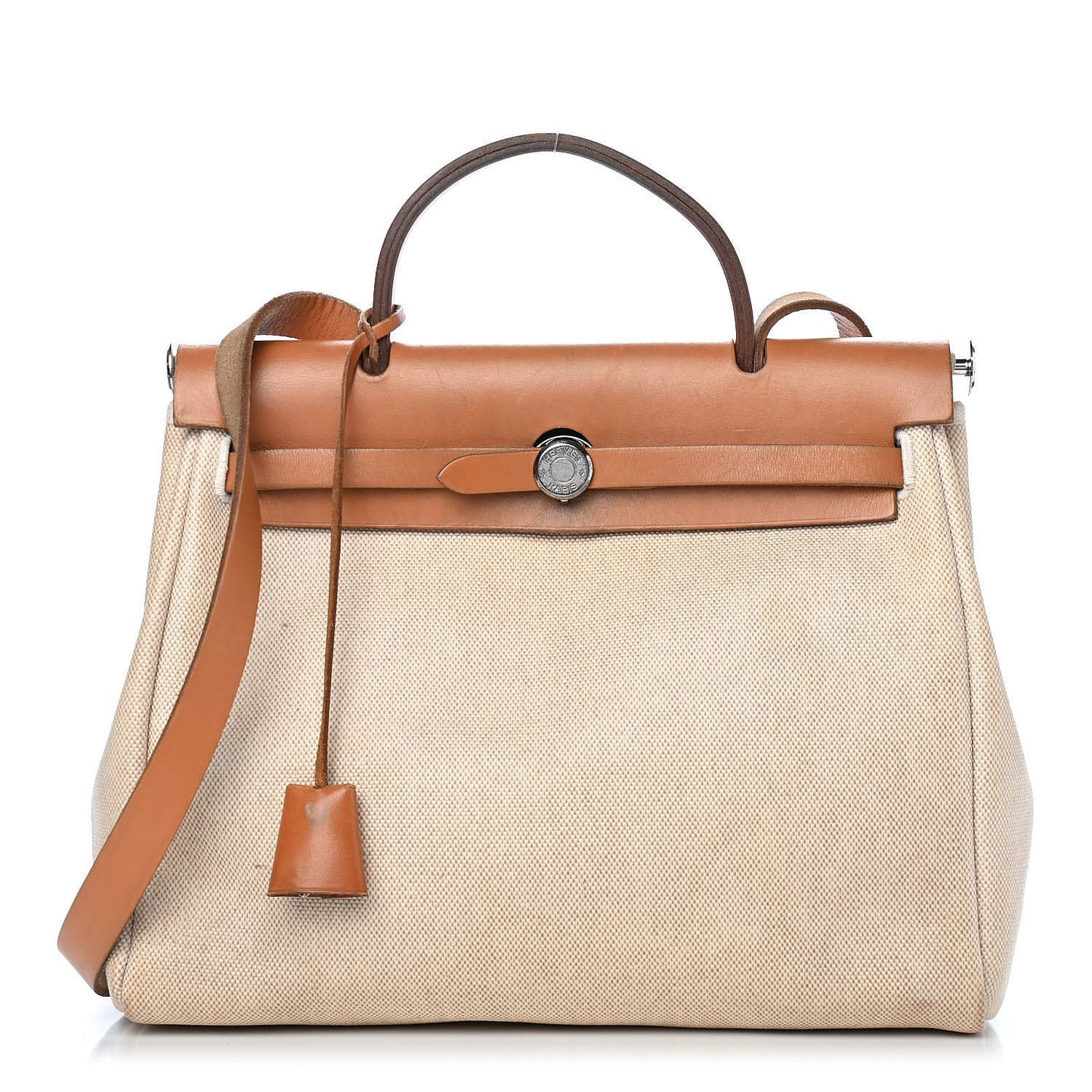 Toile Vache Calfskin Herbag 30 PM Natural