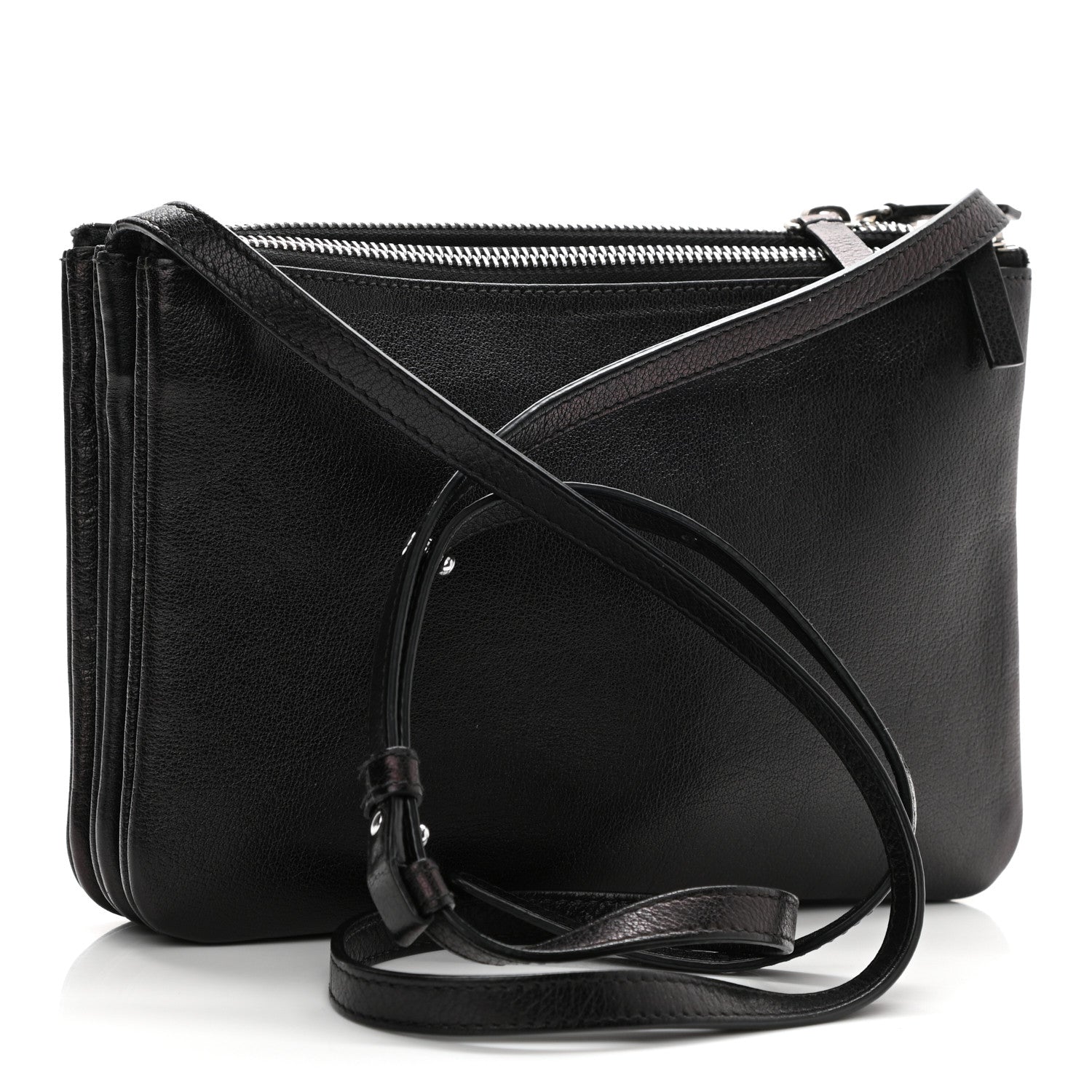 Celine Lambskin Small Trio Crossbody Bag Black 3 of 11