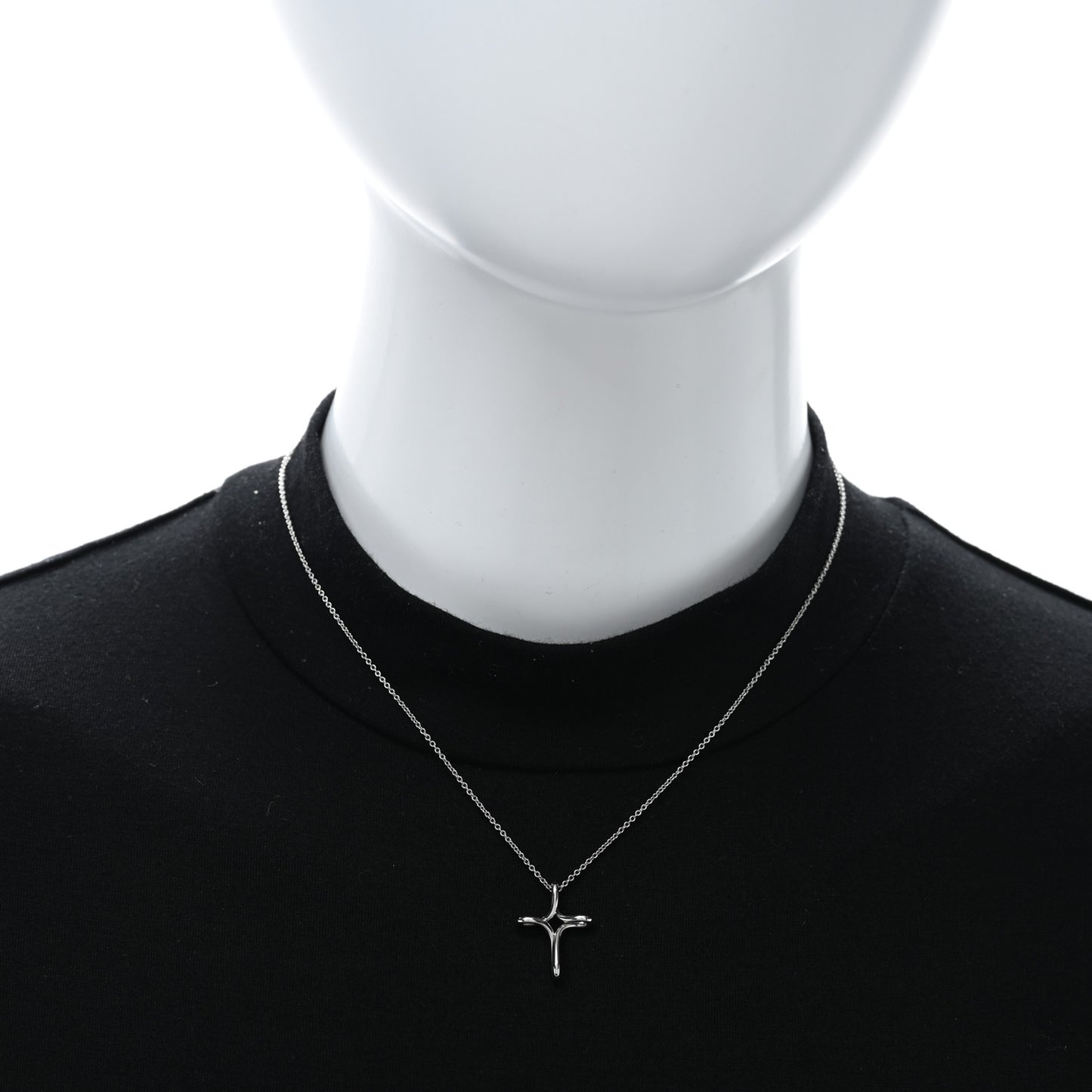 Platinum Elsa Peretti Infinity Cross Pendant Necklace