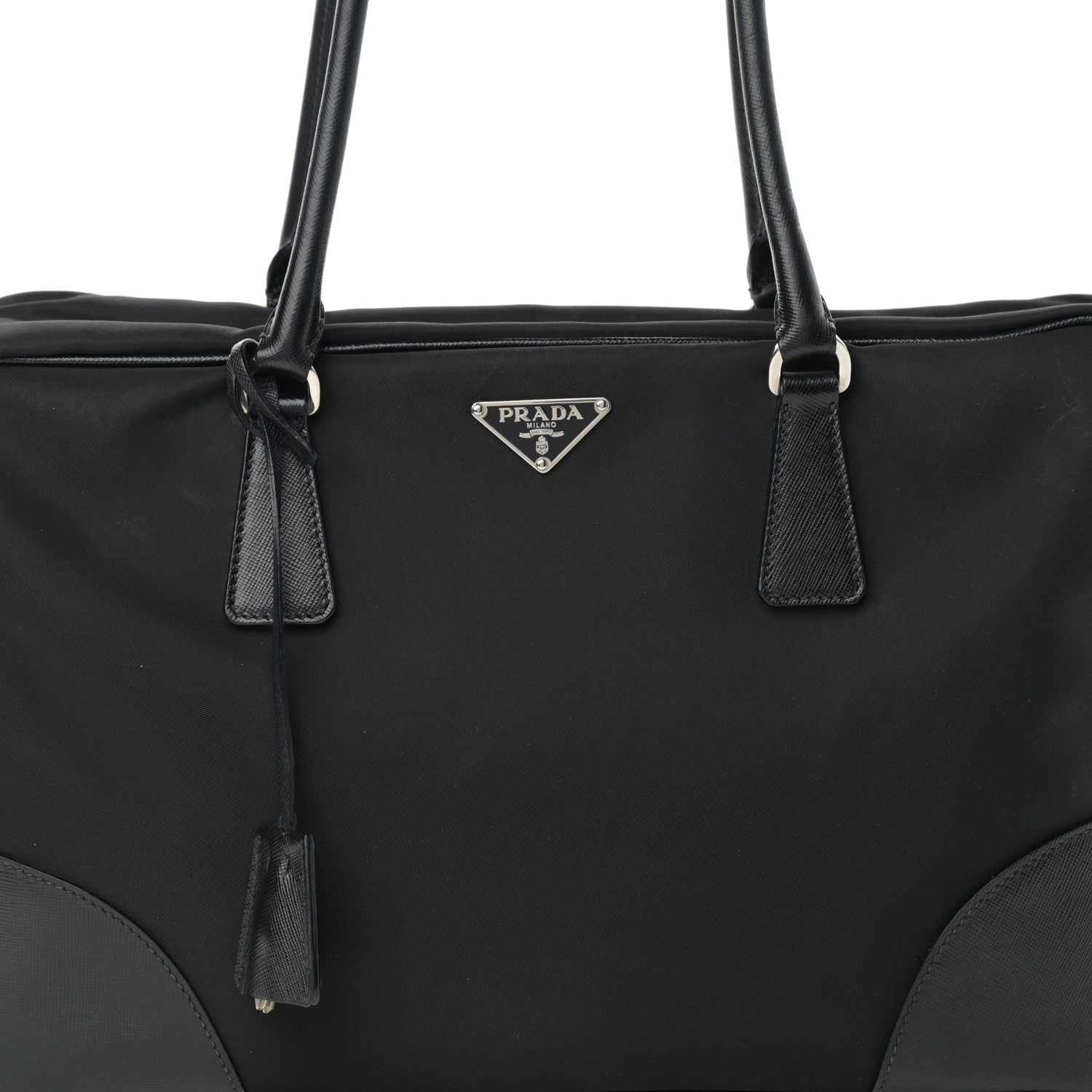 Prada Tessuto Nylon Saffiano Tote Black 8 of 15