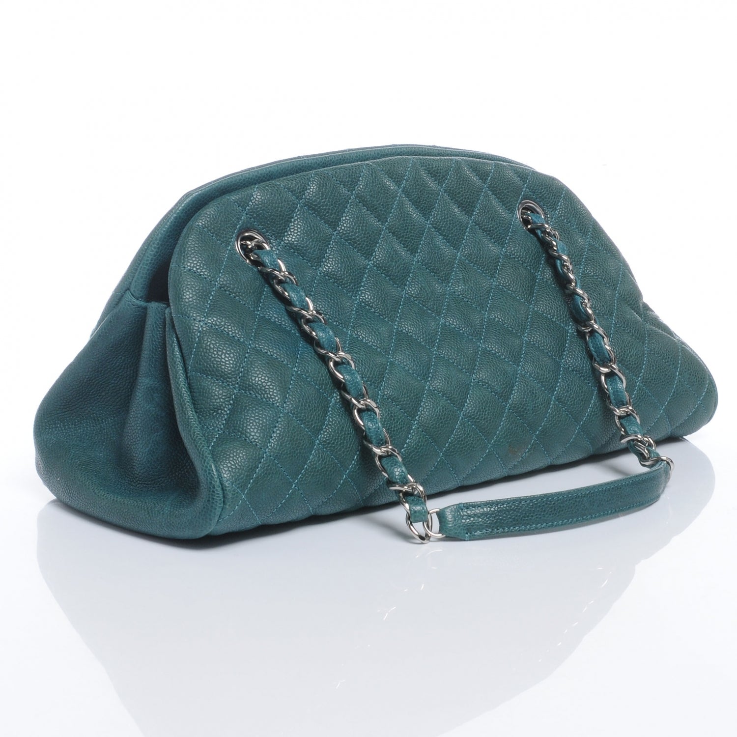 Chanel Caviar Medium Just Mademoiselle Turquoise 3 of 8