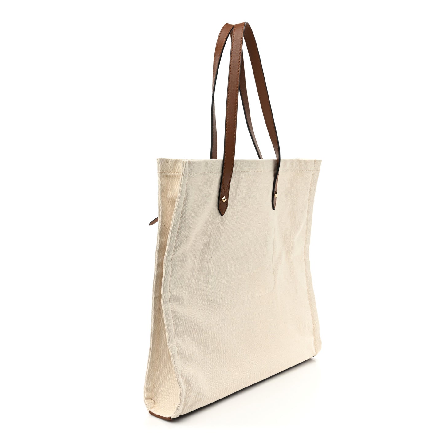 Canvas Logo Tote Natural Brown