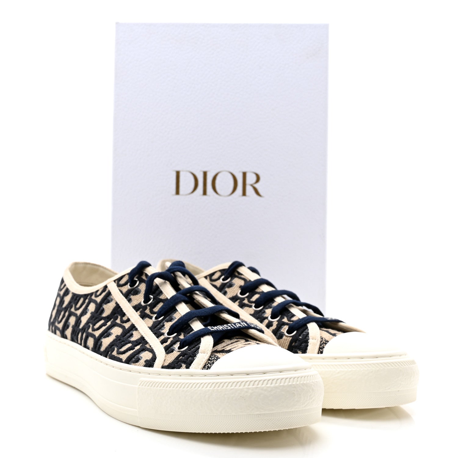 Christian Dior Canvas Oblique Walk'N'Dior Low Top Sneakers 41 Deep Blue 13 of 13