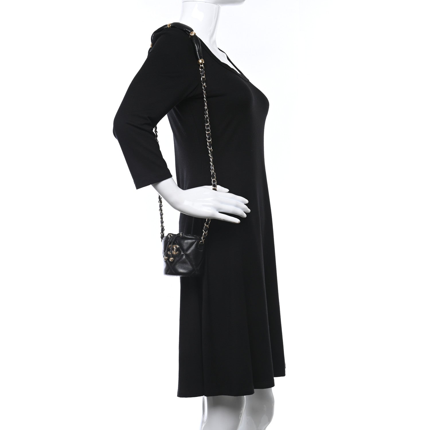 Chanel Calfskin Pillow Crush Clutch With Chain Black 3 of 9