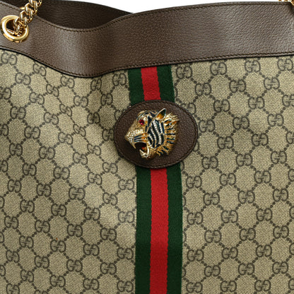 Gucci GG Supreme Monogram Large Rajah Chain Tote Beige New Acero 9 of 12