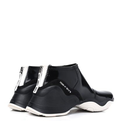 Fendi Vernice High-Tech Womens FFluid Zip Up Sneakers 40 Black White 4 of 15