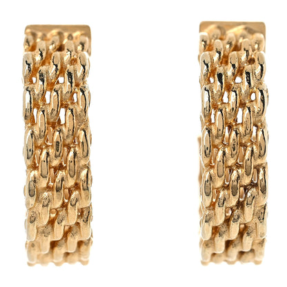 Tiffany 18K Yellow Gold Small Somerset Mesh Hoop Earrings 3 of 5