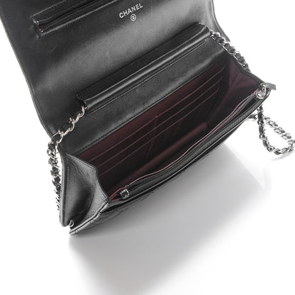 Chanel Lambskin Quilted Wallet On Chain WOC Black 5 of 9