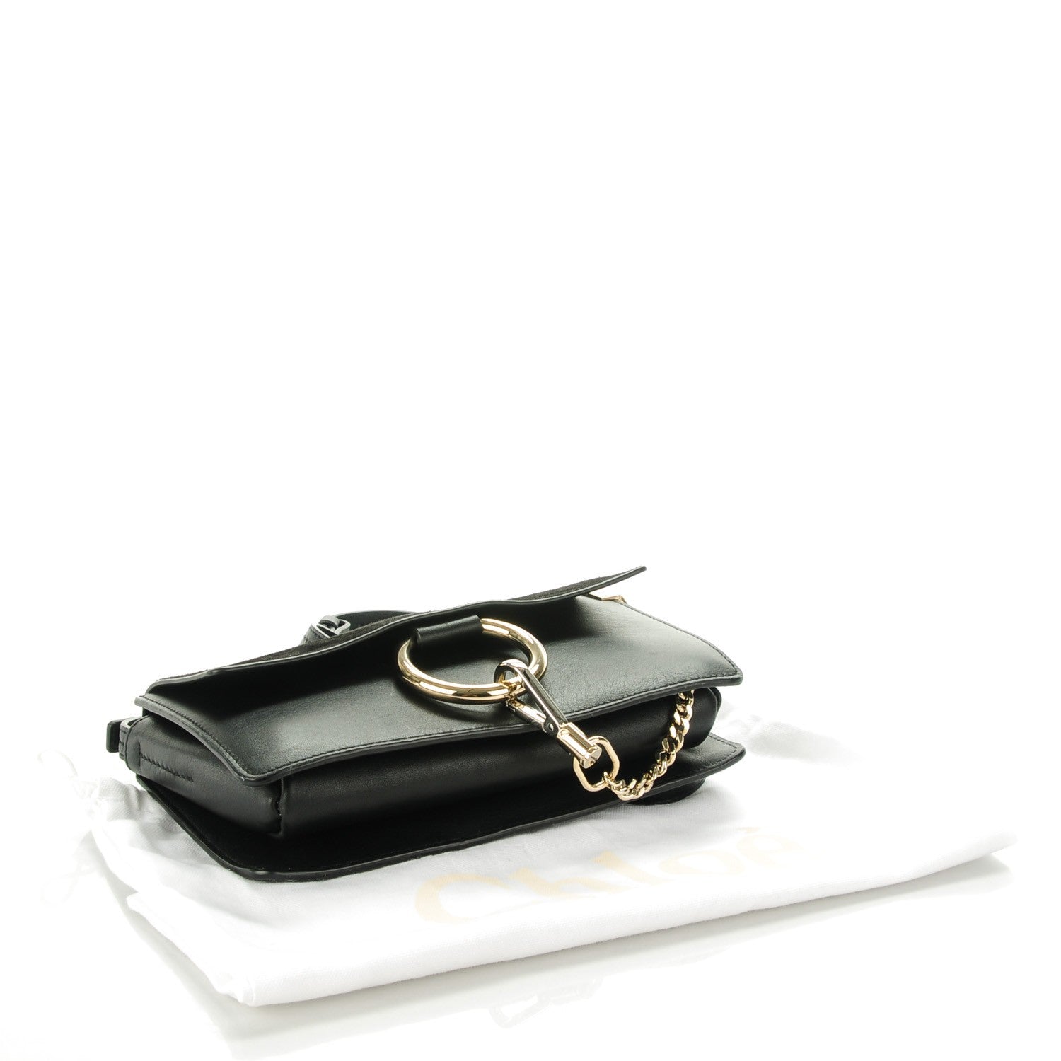 Chloe Suede Calfskin Small Faye Shoulder Bag Black 4 of 7
