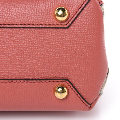 Burberry Grainy Calfskin House Check Small Banner Tote Cinnamon Red 10 of 12