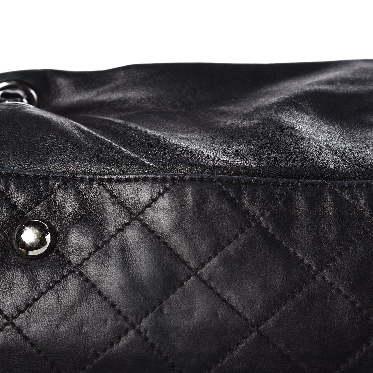 Chanel Lambskin Chain Shoulder Bag Black 9 of 26