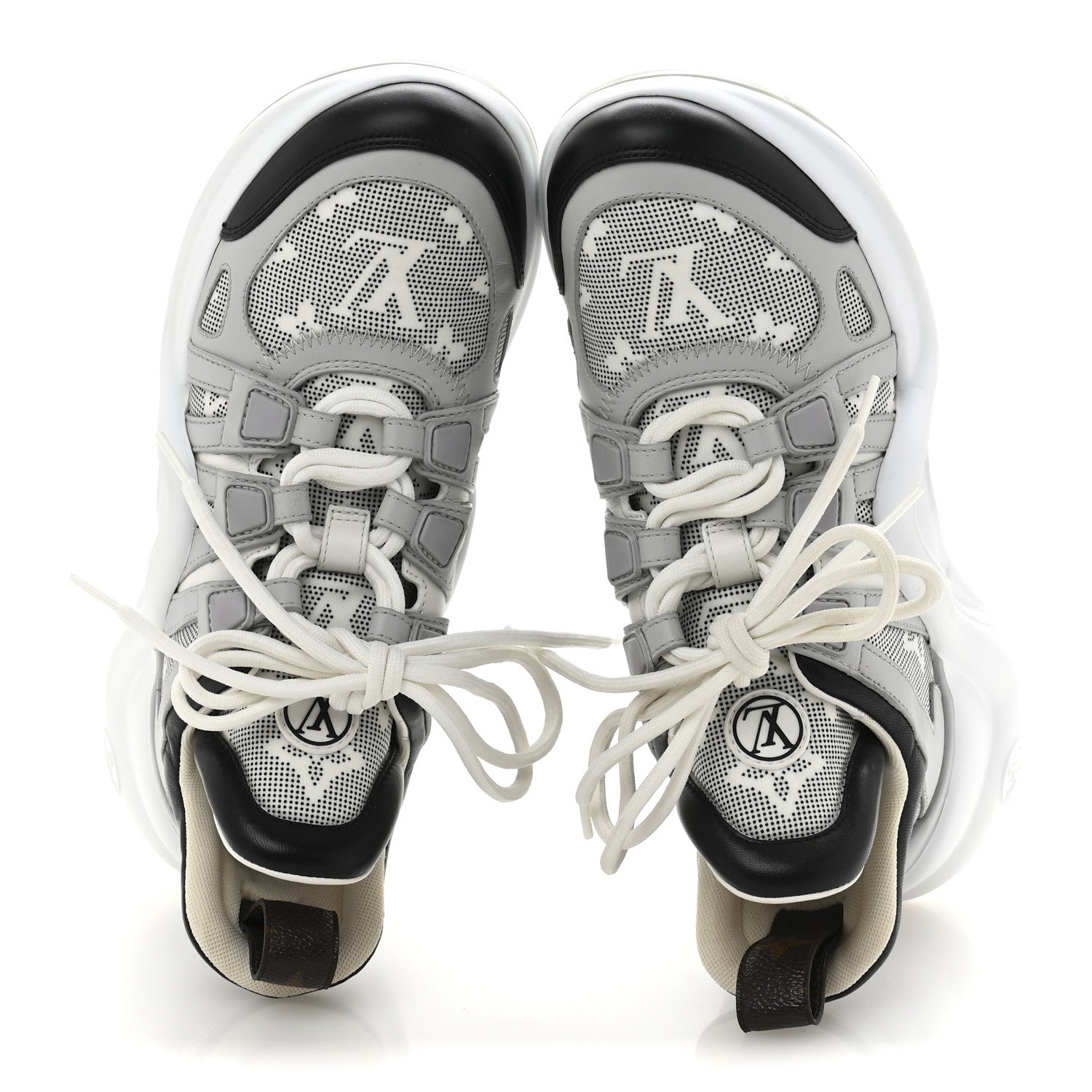 Louis Vuitton Calfskin Nylon Mahina Flight Mode LV Archlight Sneakers 36 Grey 2 of 10