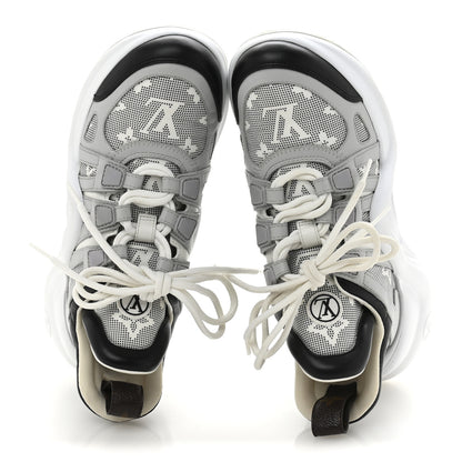 Louis Vuitton Calfskin Nylon Mahina Flight Mode LV Archlight Sneakers 36 Grey 2 of 10