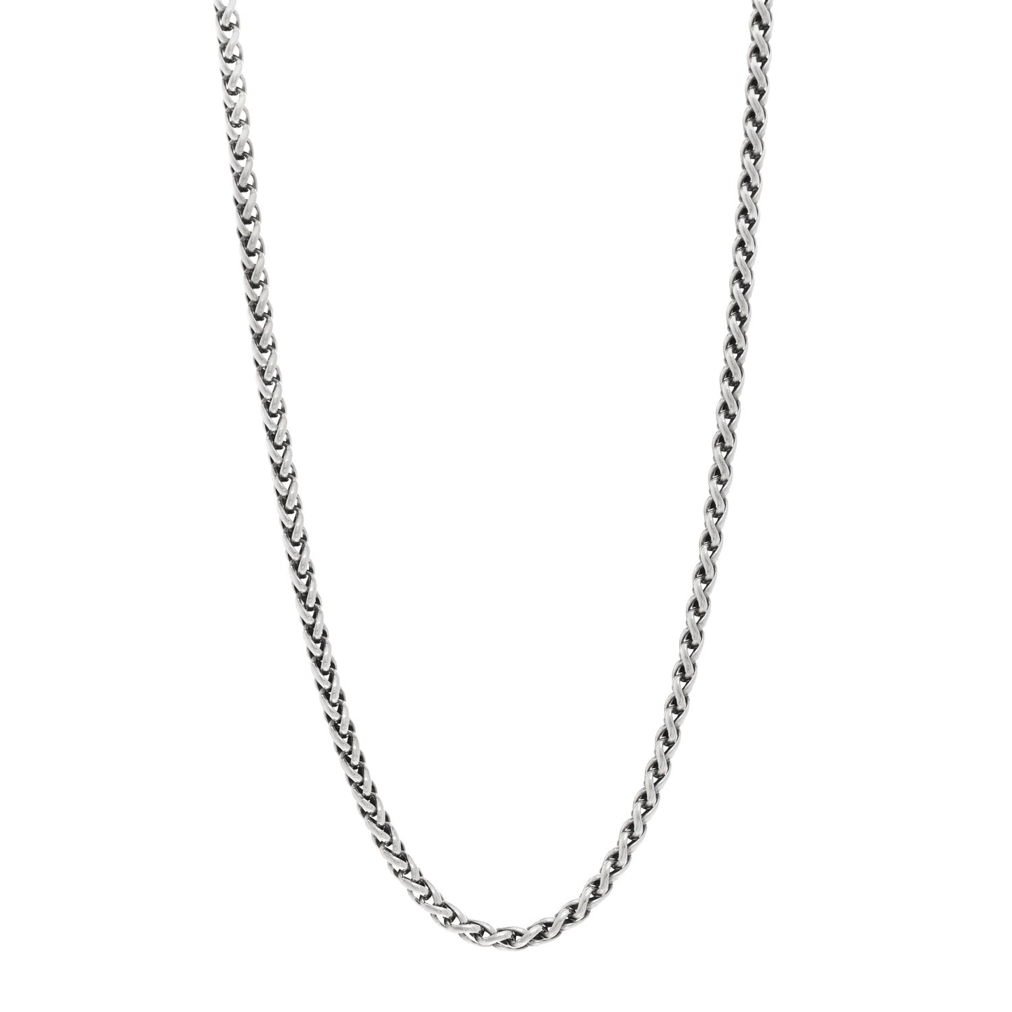 Sterling Silver 4mm Wheat Chain Necklace 20"