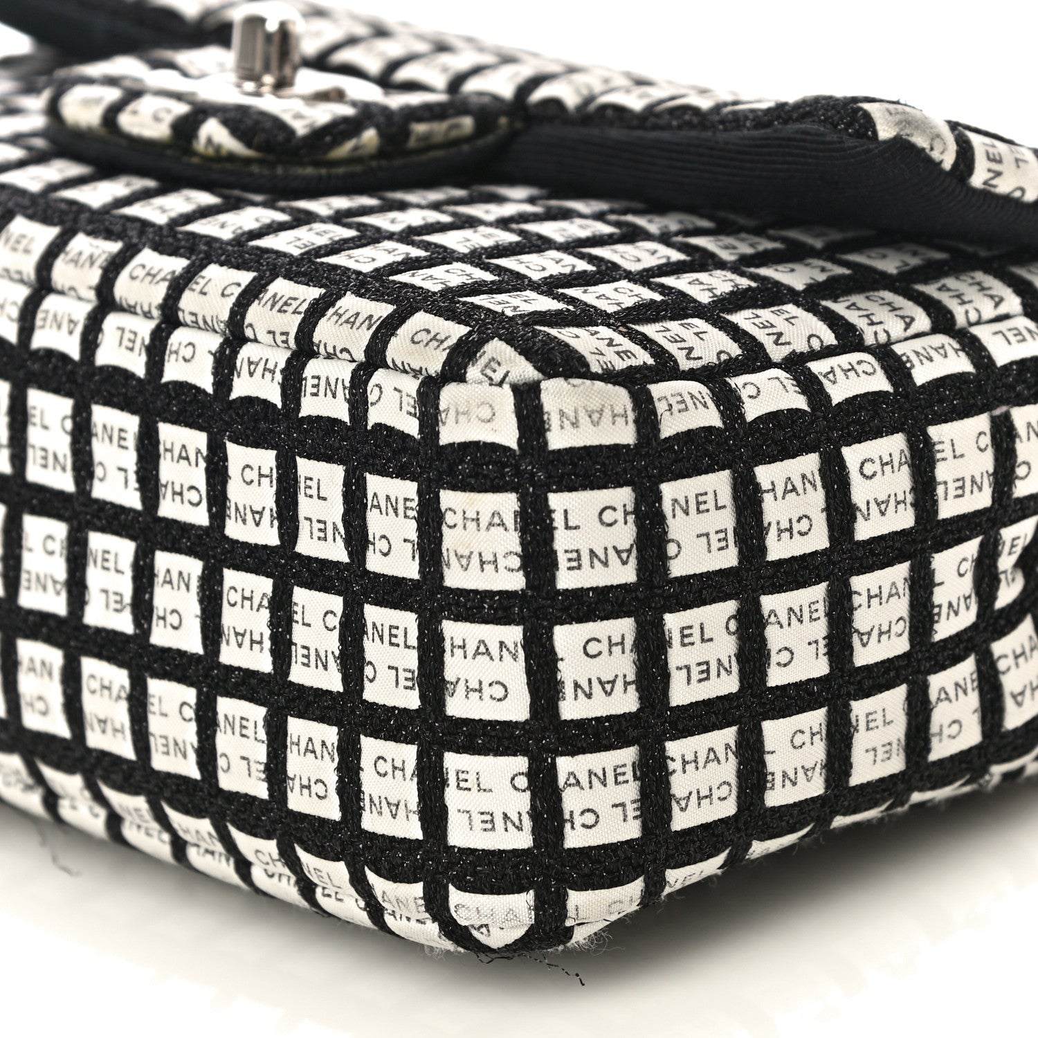 Chanel Ribbon Tweed Small Single Flap Black White 9 of 16