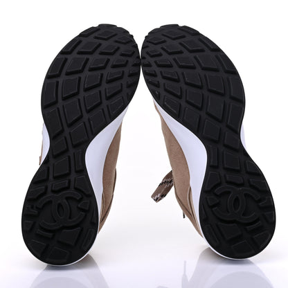Chanel Suede Goatskin CC Sneakers 39 Dark Beige 5 of 9