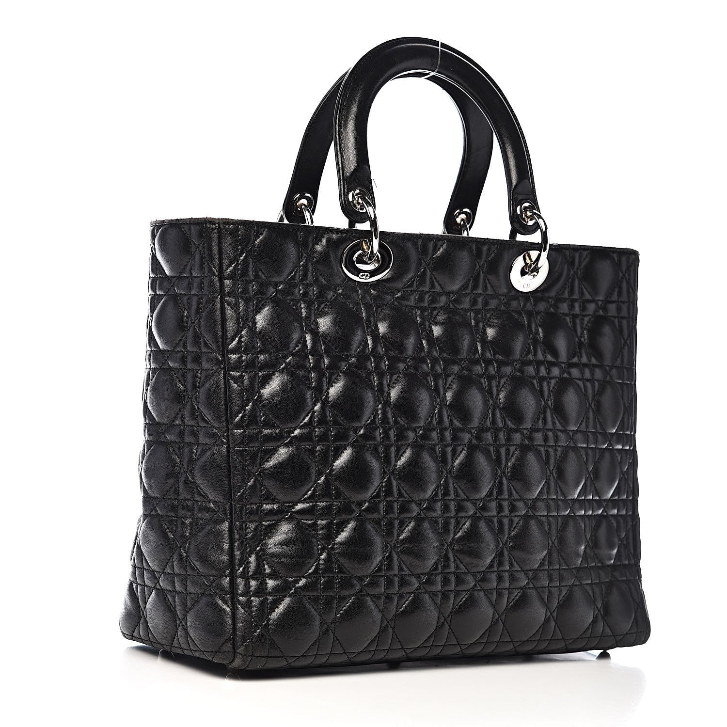 Christian Dior Lambskin Cannage Large Lady Dior Black 3 of 17