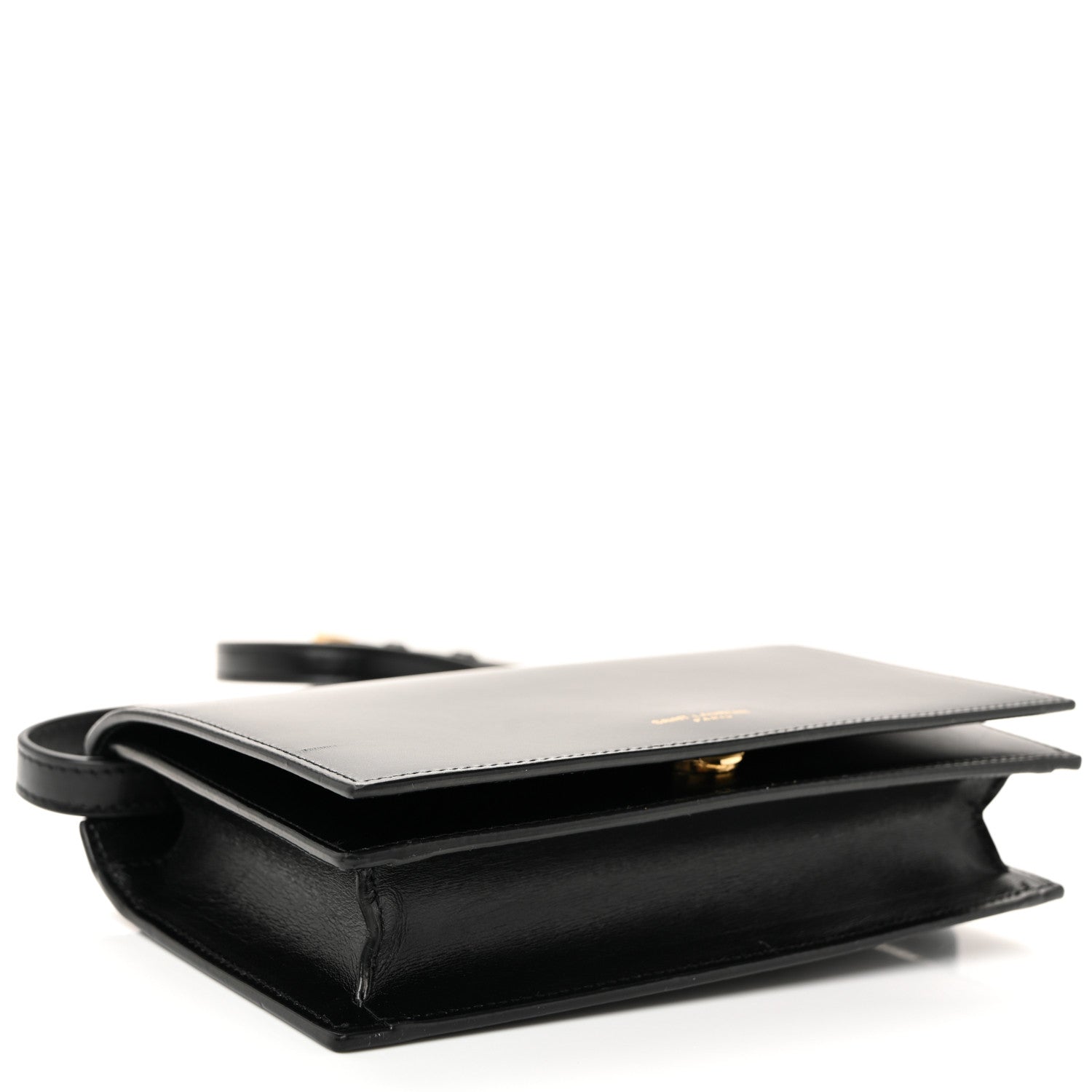 Saint Laurent Smooth Calfskin Monogram Crossbody Bag Black 4 of 9