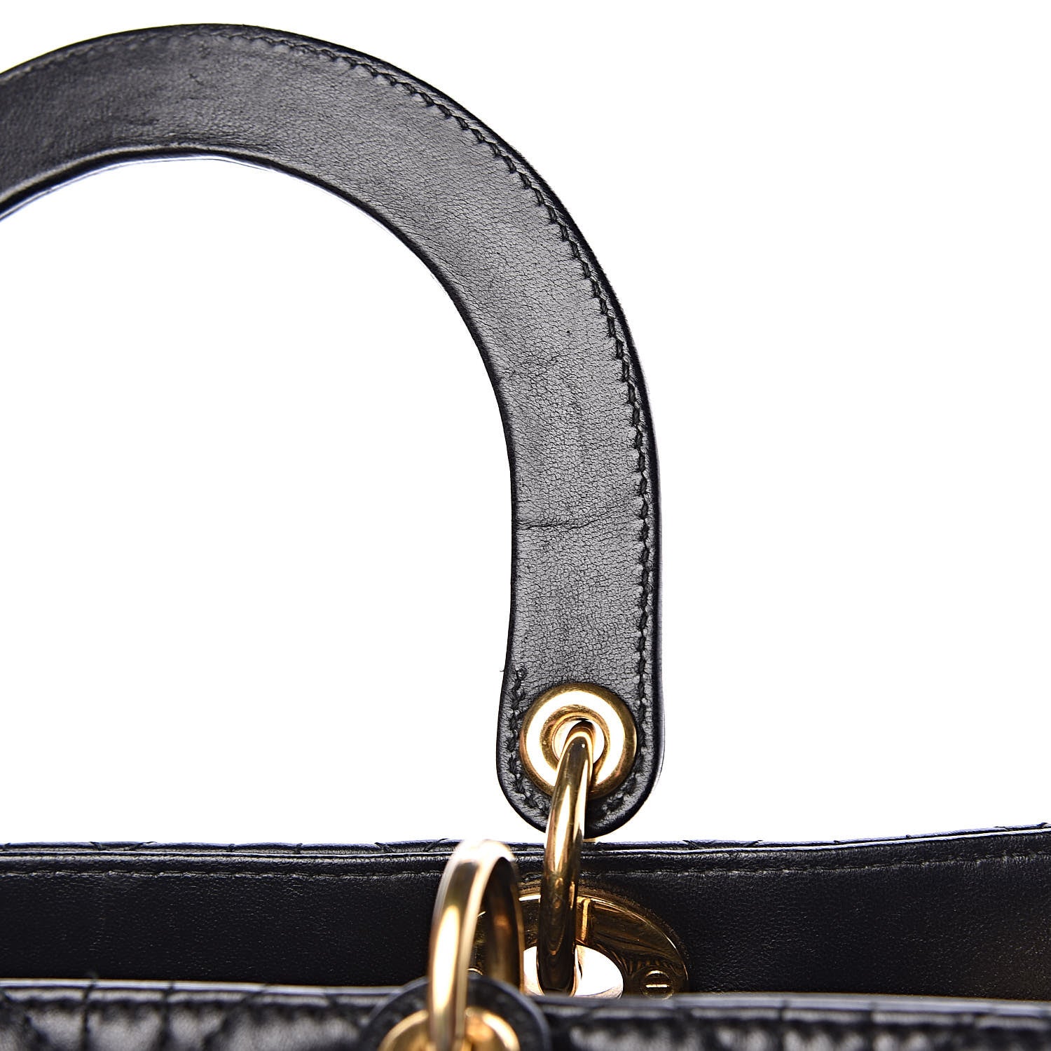 Christian Dior Lambskin Cannage Large Lady Dior Black 10 of 12