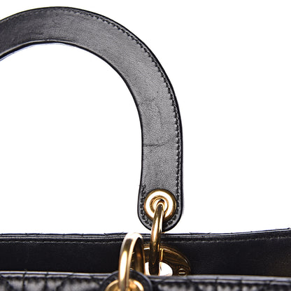 Christian Dior Lambskin Cannage Large Lady Dior Black 10 of 12