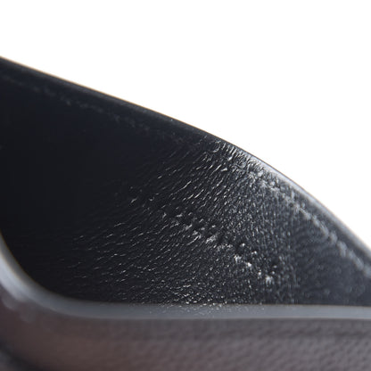 Saint Laurent Grain De Poudre Matelasse Chevron Monogram Credit Card Case Black 6 of 7