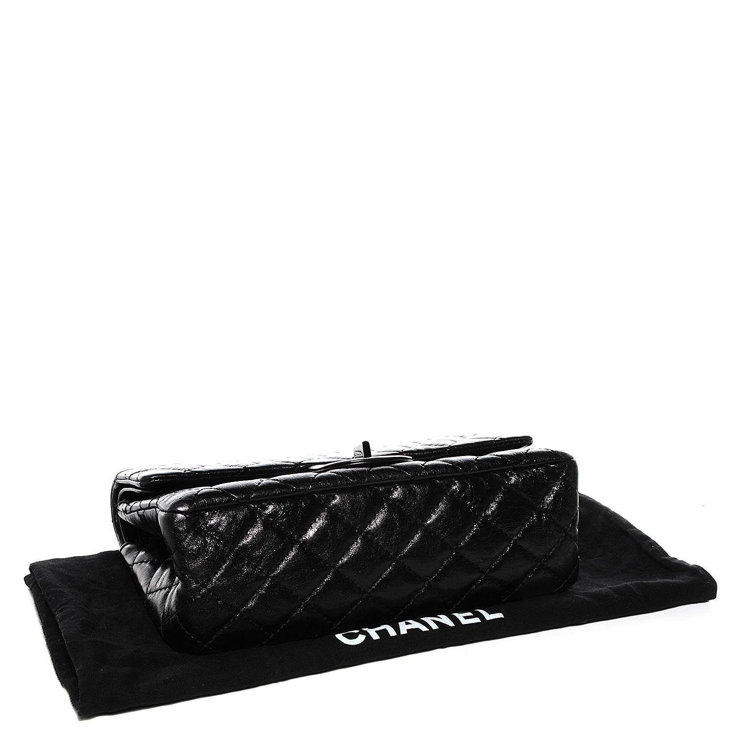Chanel Glazed Calfskin 2.55 Reissue Flap 225 Black 4 of 7