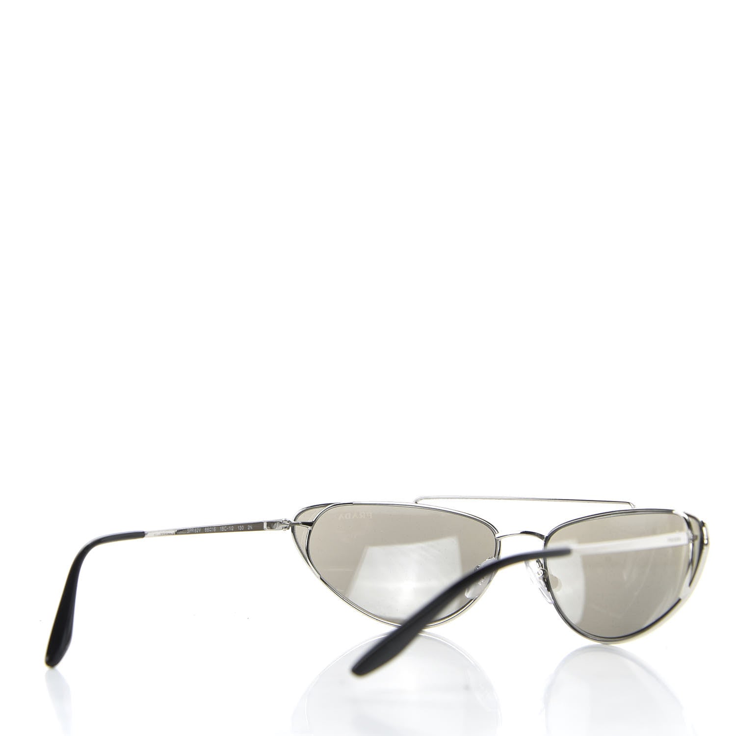 Prada Cat Eye Sunglasses SPR 62V Silver 4 of 8