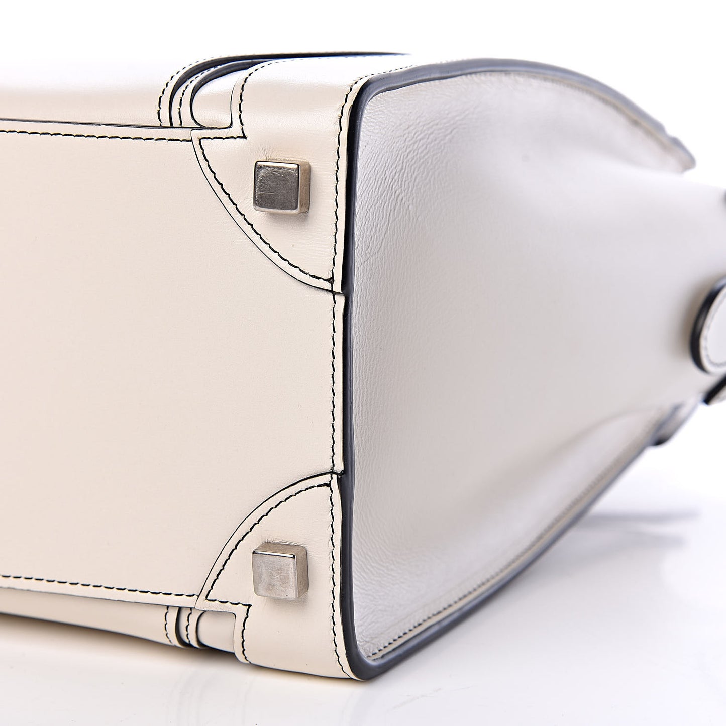 Satin Calfskin Micro Debossed Luggage White