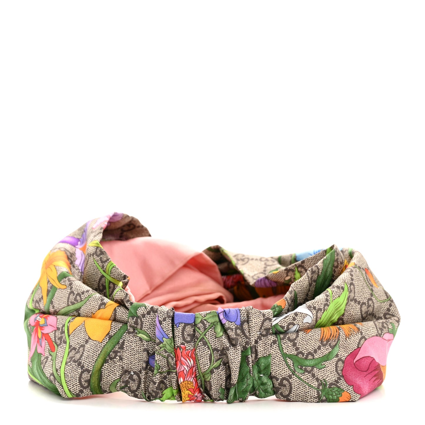 Silk Monogram Flora Print Headband M Pink