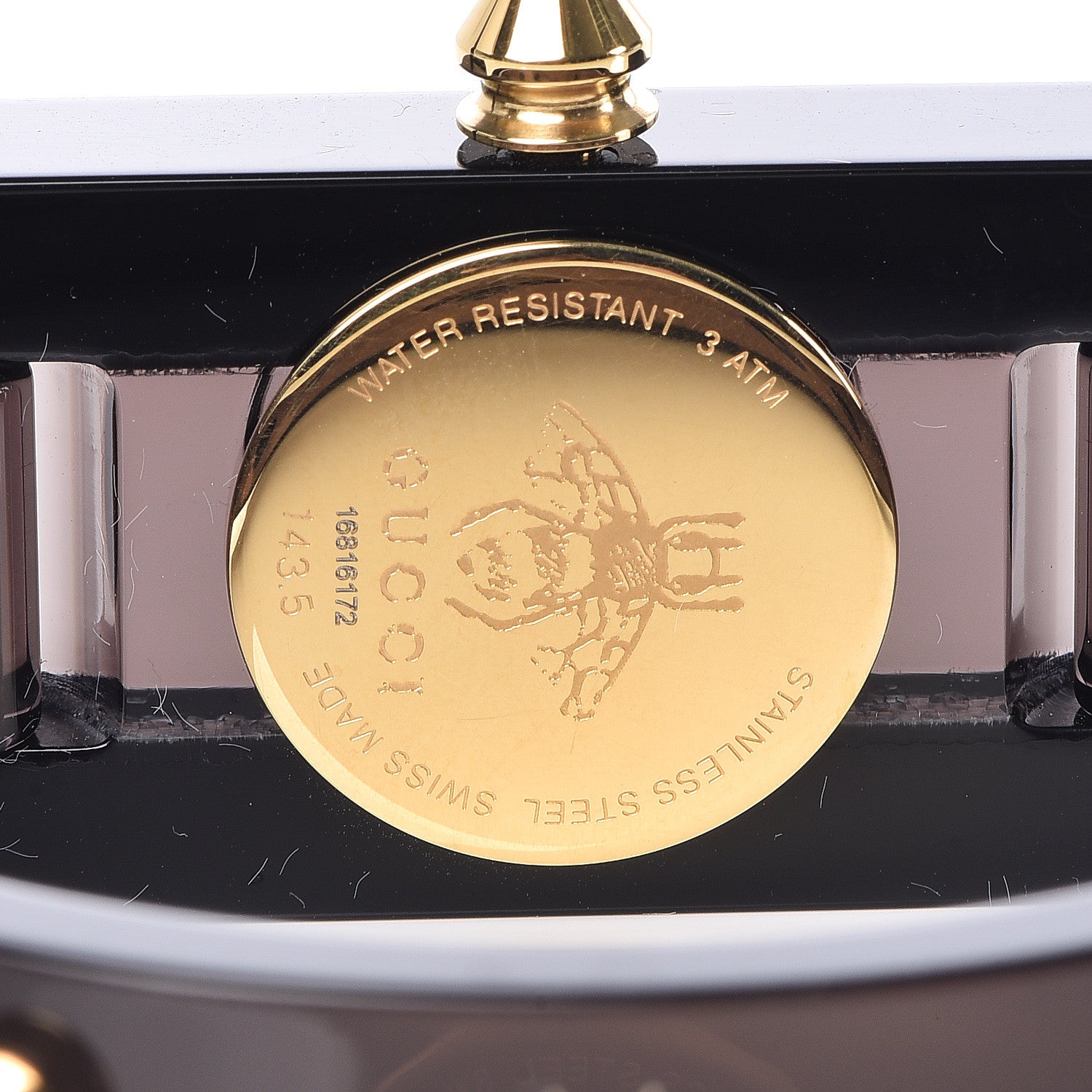 Gucci Stainless Steel Plexiglass 24mm Skeleton Stud Quartz Watch Black 5 of 7