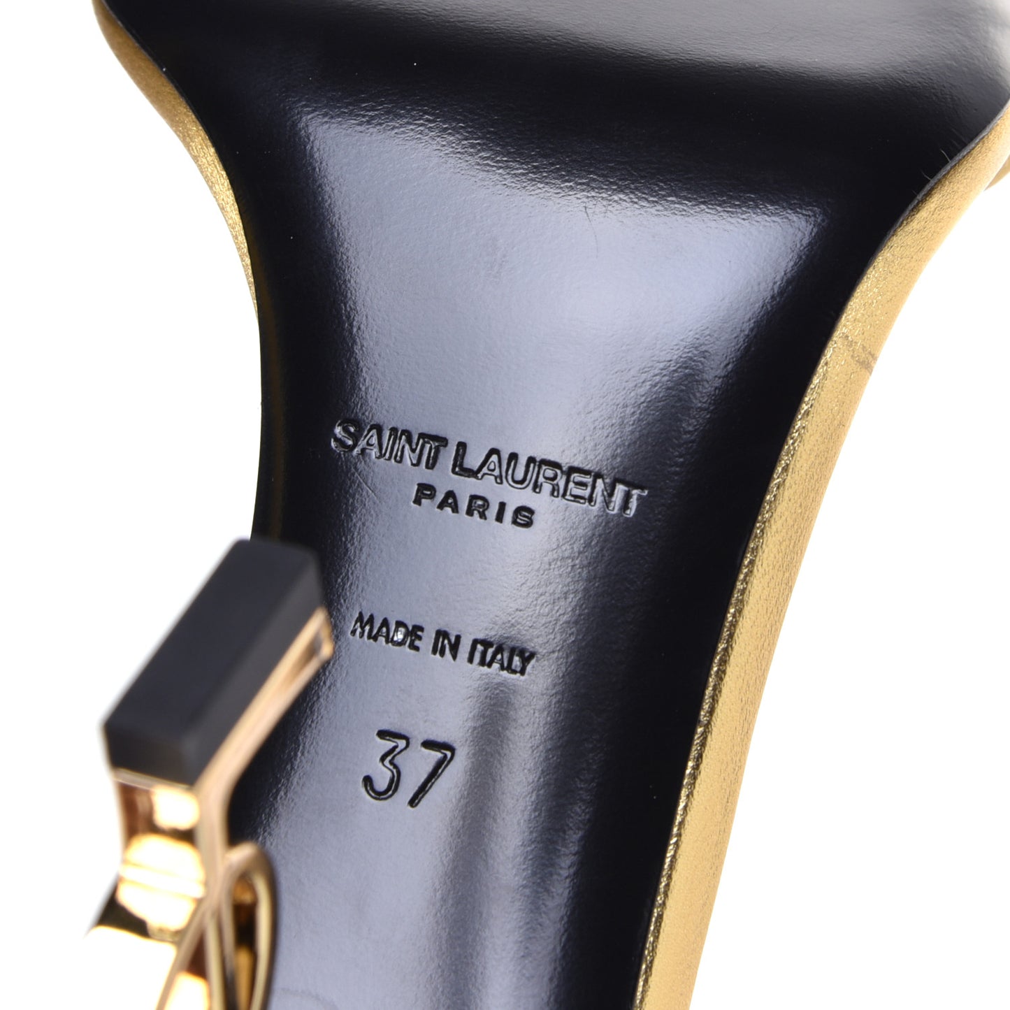 Metallic Lambskin Opyum 110 Sandals 37 Oro