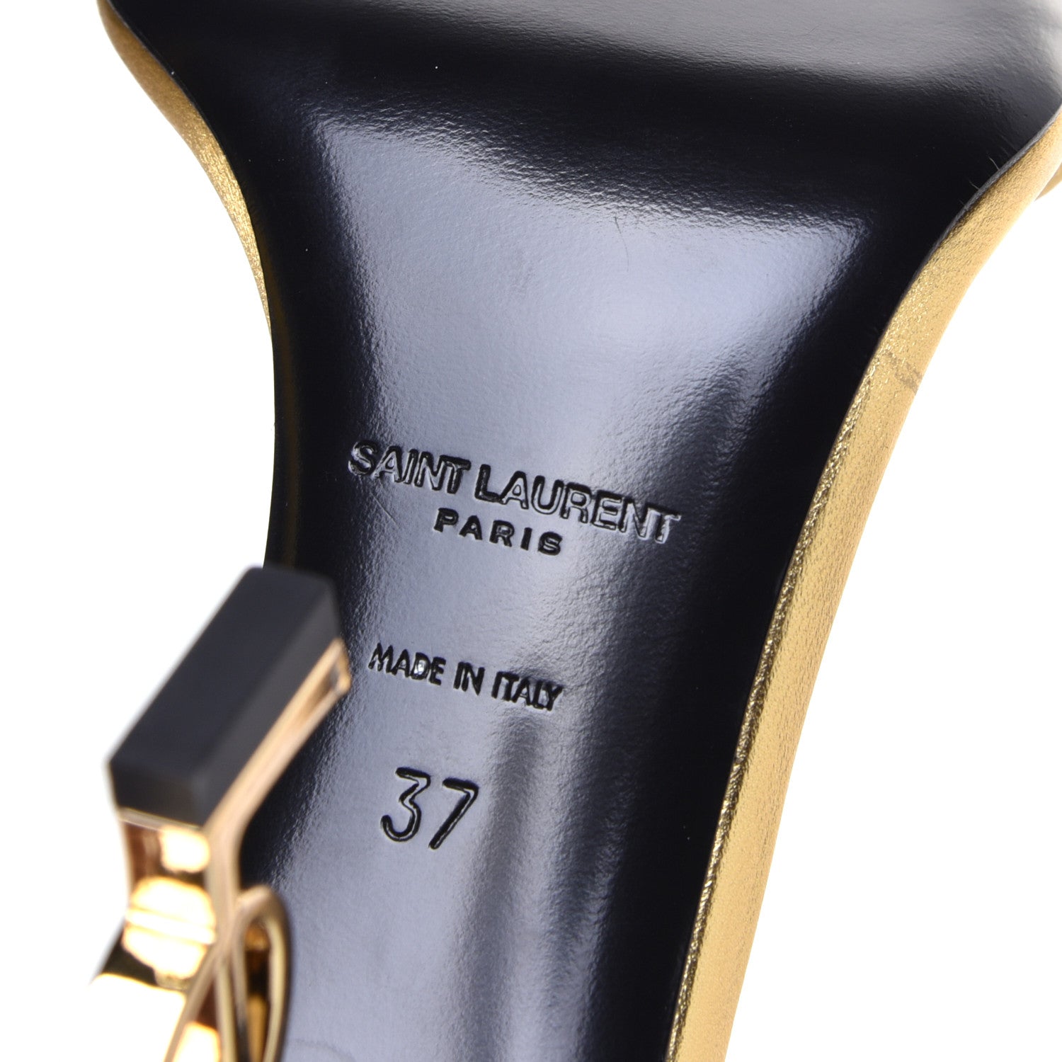 Saint Laurent Metallic Lambskin Opyum 110 Sandals 37 Oro 9 of 10