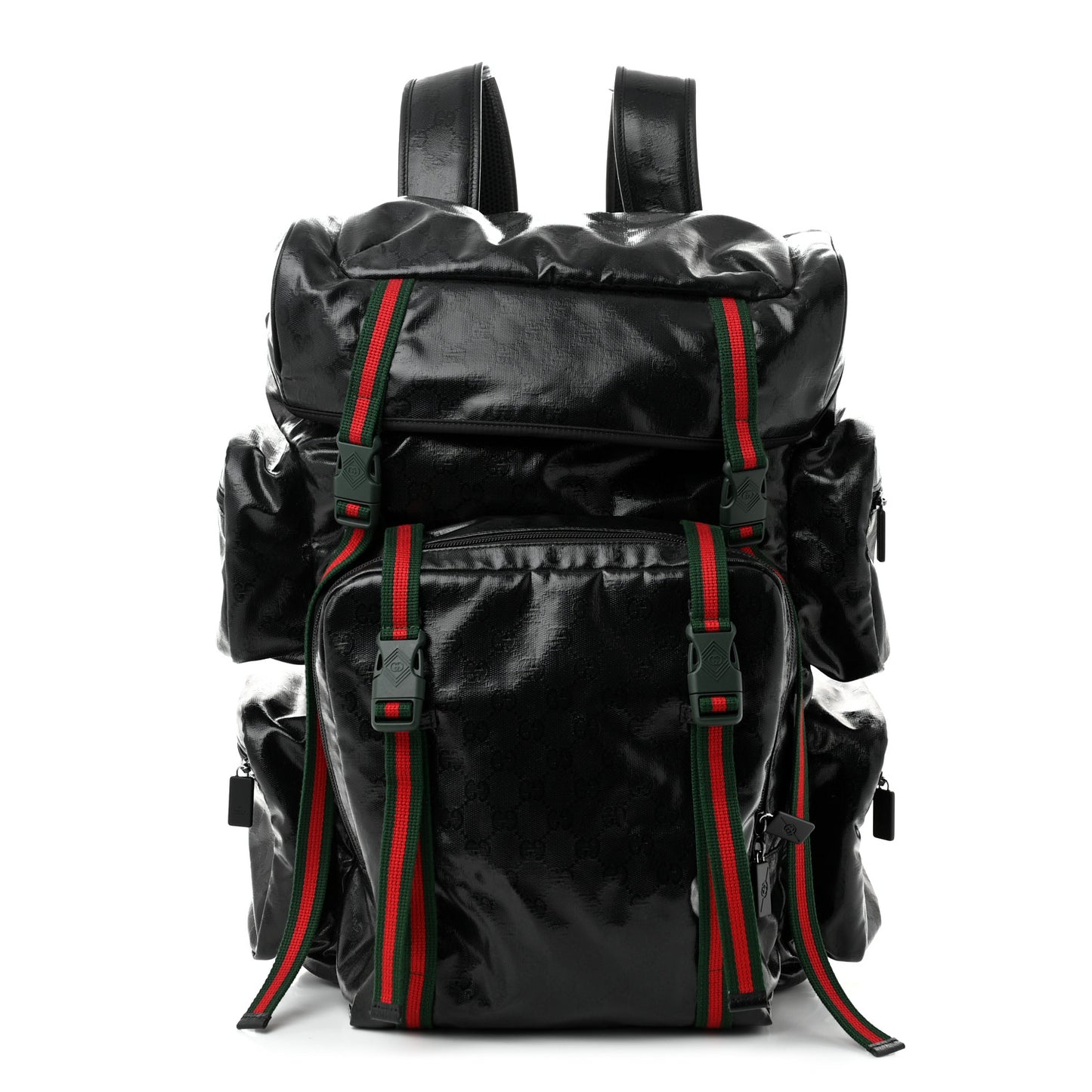 GG Crystal Monogram Web Backpack Black