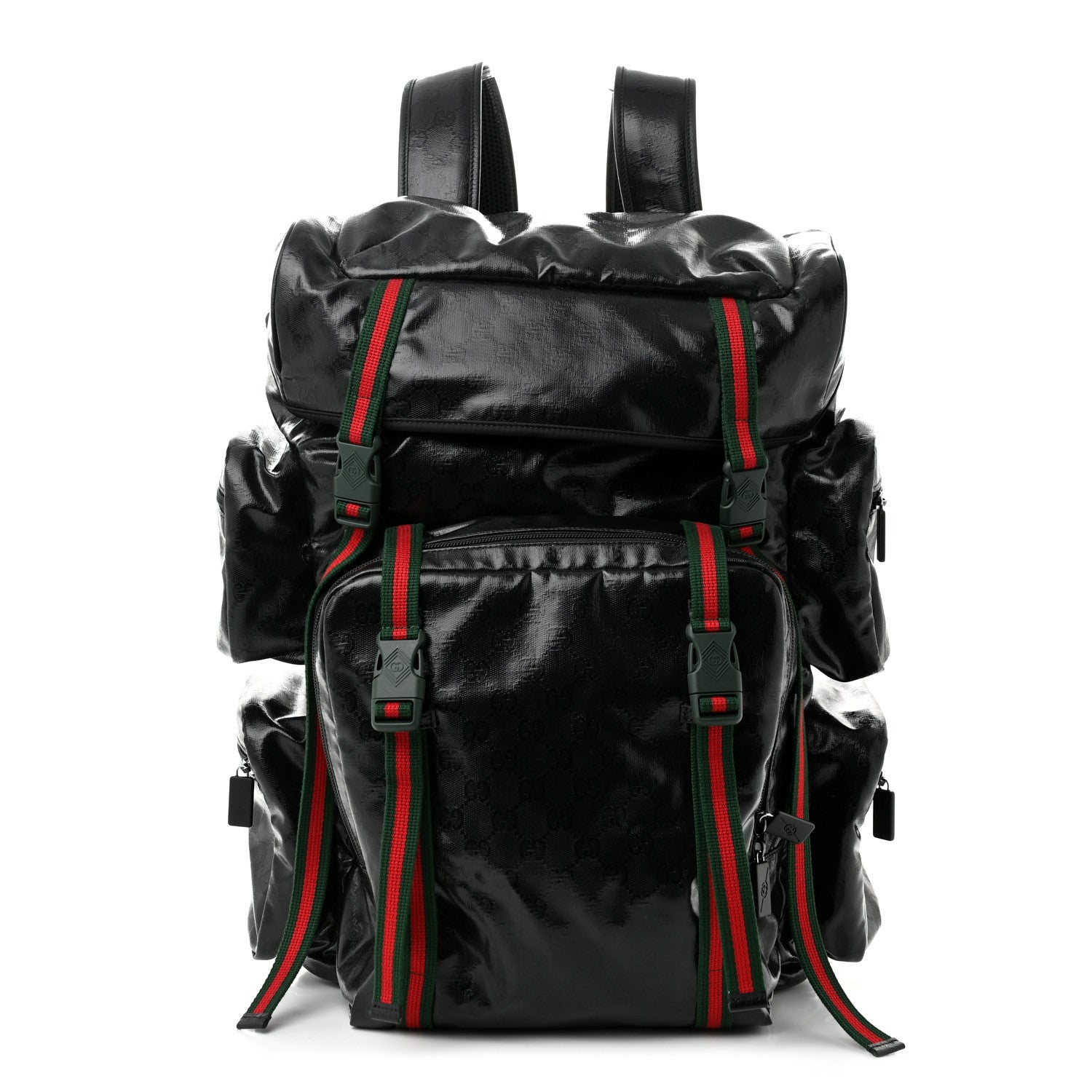 Gucci GG Crystal Monogram Web Backpack Black 1 of 9