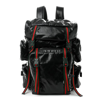 Gucci GG Crystal Monogram Web Backpack Black 1 of 9